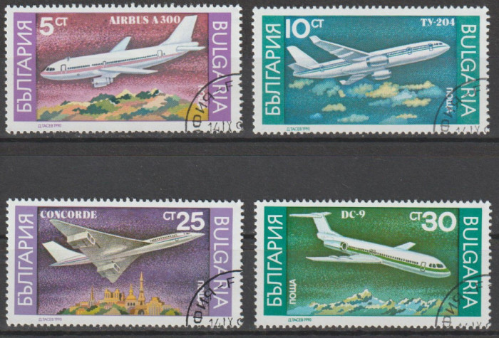 Bulgaria 1990 , Posta Aeriana , Aviatie