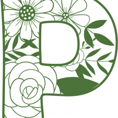 Sticker decorativ, Litera P, Verde, 69 cm, 7439ST-1