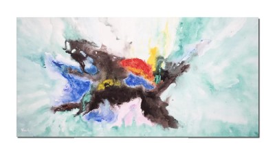 Tablou abstract pictat manual birou, living, Vortex, 120x60cm ulei pe panza, Spectaculos foto