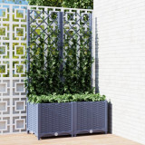 Jardiniera de gradina cu spalier,gri &icirc;nchis, 80x40x136 cm, PP GartenMobel Dekor, vidaXL