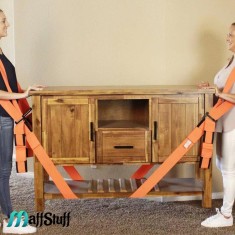Set 2 Hamuri si O Pereche de Chingi Pentru Ridicat si Transportat Mobila si Alte Obiecte Grele si Voluminoase, Portocaliu - MaffStuff