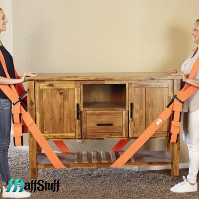 Set 2 Hamuri si O Pereche de Chingi Pentru Ridicat si Transportat Mobila si Alte Obiecte Grele si Voluminoase, Portocaliu - MaffStuff foto