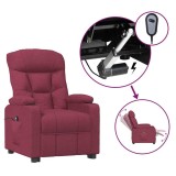 Cumpara ieftin Fotoliu rabatabil electric, rosu vin, material textil