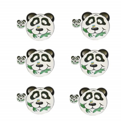 Set suport pahar si farfurie pentru servirea mesei, model pentru copii, Pufo Crazy Panda,6 bucati foto