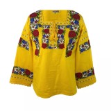 Cumpara ieftin Bluza Galbena cu Motiv Floral Multicolor - BMG107