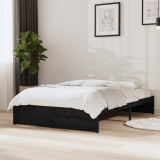 Cadru de pat, negru, 120x200 cm, lemn masiv GartenMobel Dekor, vidaXL