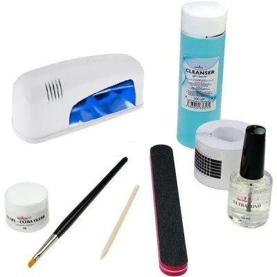 Set Basic gel UV - sistem monofazic cu lampă UV albă 9W foto