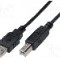 Cablu USB A mufa, USB B mufa, USB 2.0, lungime 3m, negru, ASSMANN - AK-300102-030-S