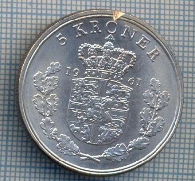 AX 1456 MONEDA- DANEMARKA - 5 KRONER -ANUL 1961 -PILITA CANT-STAREA CARE SE VEDE foto