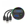 Incarcator auto cu mp3 player, flippy, port usb fast charge qc3.0 si type c, pd 20w, bluetooth, 3 mufe de incarcare, negru