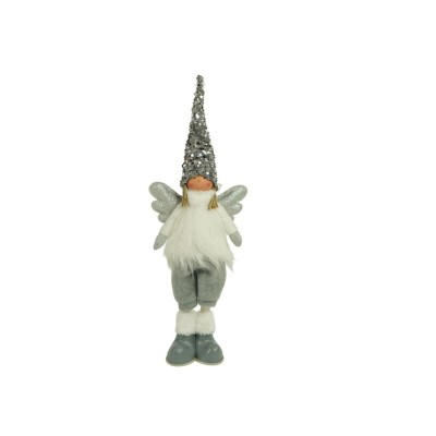 Ornament de craciun ingeras model 2, flippy, alb/gri, textil, 53 cm foto
