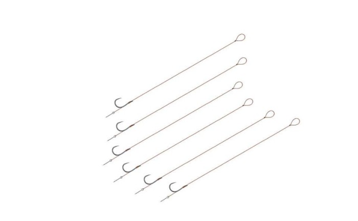 Plic 6 Carlige legate Montura Accesorii pescuit &gt; Nada si momeli , Lungime rig 8cm cu fir textil