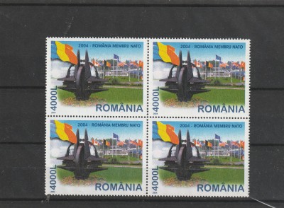 Intrarea in NATO bloc de 4,nr lista 1633 , Romania . foto