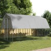 Cotet Pui vidaXL Argintiu, Otel Galvanizat, 375x285x230cm, Acoperis Protectie UV si Apa, Usa Blocabila, Adapost Gaini, Rate, Pasari