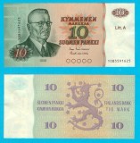Finlanda (p#112) 10 Markkaa 1980 aUNC+ &#039;Paasikivi&#039; serie: 1085591625 Litt &quot;A&quot;