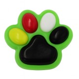 Jucarie antistres squishy, flippy, cu revenire lenta, labuta de pisica pufoasa, 8.5 x 7.5 cm, ambalaj transparent, verde negru