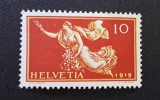 Elveția (Helvetia) 1919 - "Pacea / Sf&acirc;rșitul Primului Război Mondial" (Zeița Păcii cu Ramură de Măslin - 10 Rappen Roșu-Carmin) - Cod: -OD1
