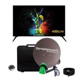 Kit tv antenă camion / camping / rulotă, TV 48cm COMPATIBIL CARD CI+ cu antenă