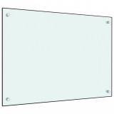 VidaXL Panou antistropi de bucătărie, alb, 70x50 cm, sticlă securizată