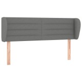 Cumpara ieftin Tablie de pat cu aripioare gri inchis 147x23x78/88 cm textil