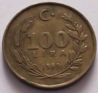 Turcia , 100 Lira 1989 foto