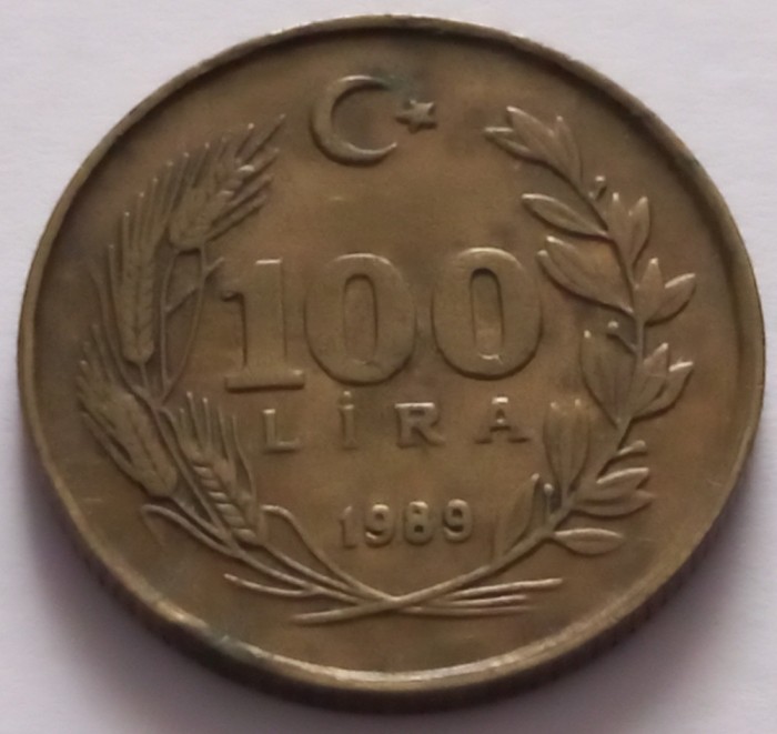 Turcia , 100 Lira 1989