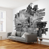 Fototapet vlies - Black-and-white New York collage - 350 x 270 cm, Artgeist