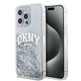 Husa pentru Apple iPhone 15 Pro, DKNY, Liquid Glitter Big Logo, Alba