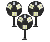 Set 3 bucati Lampa Solara Rotunda cu Senzor de Miscare, Suport Reglabil 360, IPX65 si Telecomanda