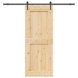 VidaXL Ușă glisantă cu set feronerie, 90x210 cm, lemn masiv de pin