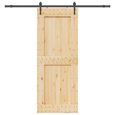 vidaXL Ușă glisantă cu set feronerie, 90x210 cm, lemn masiv de pin 3332745 foto