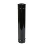 Burlan evacuare fum, tabla emailata, D 130 mm, L 700 mm, negru lucios