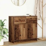 VidaXL Bufetă cu sertar Lemn vechi 80x34x76 cm Lemn prelucrat