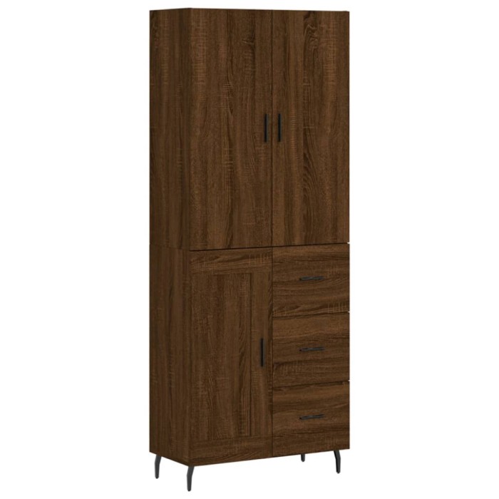 Dulap inalt, stejar maro, 69,5x34x180 cm, lemn compozit