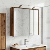 vidaXL Dulap cu oglindă pentru baie Lemn vechi 73,5 x 16 x 62,5 cm 889181