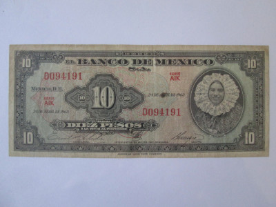 Mexic 10 Pesos 1963 foto