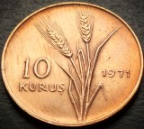 Moneda FAO 10 KURUS - TURCIA, anul 1971 * cod 4942 - UNC / ATATURK !