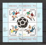 Romania 1970 FIFA World Cup Mexico, perf. sheet, used Z.029, Stampilat