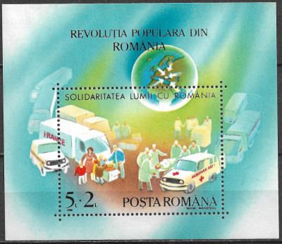 ROM&amp;Acirc;NIA 1990 - LP 1243 - REVOLUȚIA POPULARĂ DIN ROM&amp;Acirc;NIA - COLIȚĂ MNH foto