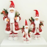 Set 3 figurine decorative Mos Craciun, inaltimi diferite, ornamente pentru interior, ProCart