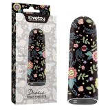 Vibrator tip Bullet LoveToy - Diana Massager, pentru stimularea clitorisului, negru cu flori