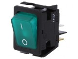 Comutator Bascule ON-OFF 16A 250V Verde Neon