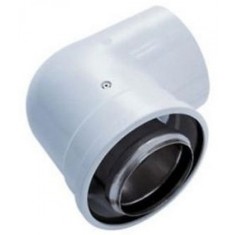 Cot admisie/evacuare gaze arse, coaxial, pentru centrale in condensare, Groppalli D=60/100 mm, 90 grade