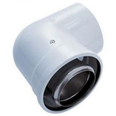 Cot admisie/evacuare gaze arse, coaxial, pentru centrale in condensare, Groppalli D=60/100 mm, 90 grade foto