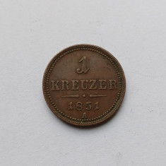Austria -1 kreuzer 1851A Stare buna