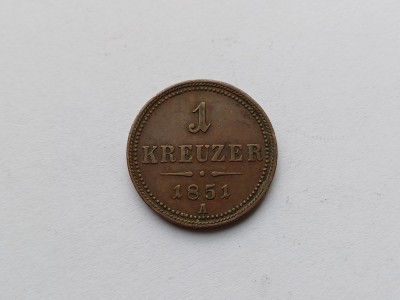 Austria -1 kreuzer 1851A Stare buna foto