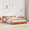 VidaXL Cadru pat fără saltea, maro ceruit, 135x190 cm, lemn masiv pin