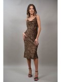 Cumpara ieftin ROCHIE SATINATA CU BRETELE SUBTIRI GRACE TALIE UNICA Animal Print