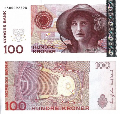 NORVEGIA 100 kroner 2010 UNC!!! foto