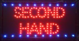 Reclama LED - SECOND HAND - de interior, afisaj rosu, 48 x 25 cm, Oem